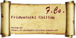Fridvalszki Csillag névjegykártya
